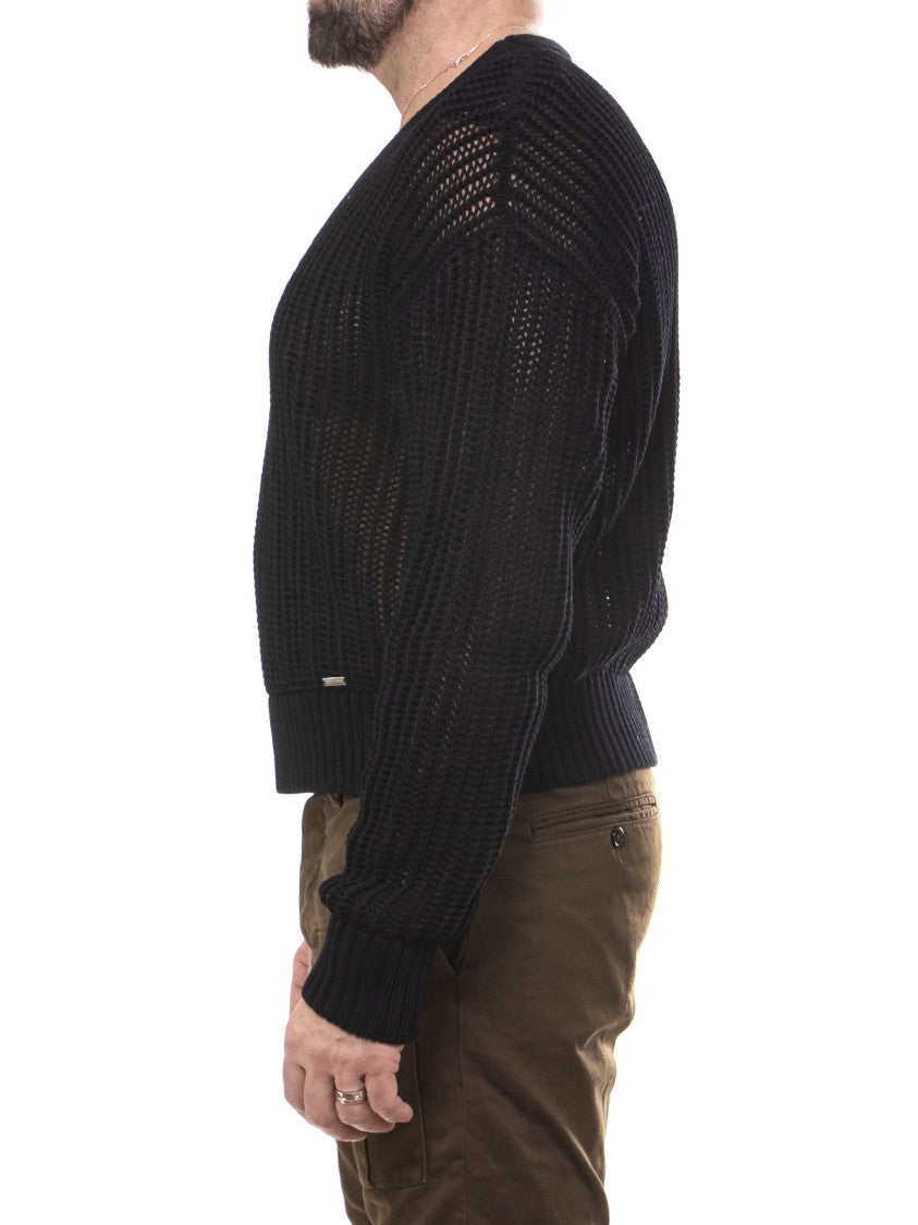 Dsquared2 Semi-Sheer V-Neck Sweater