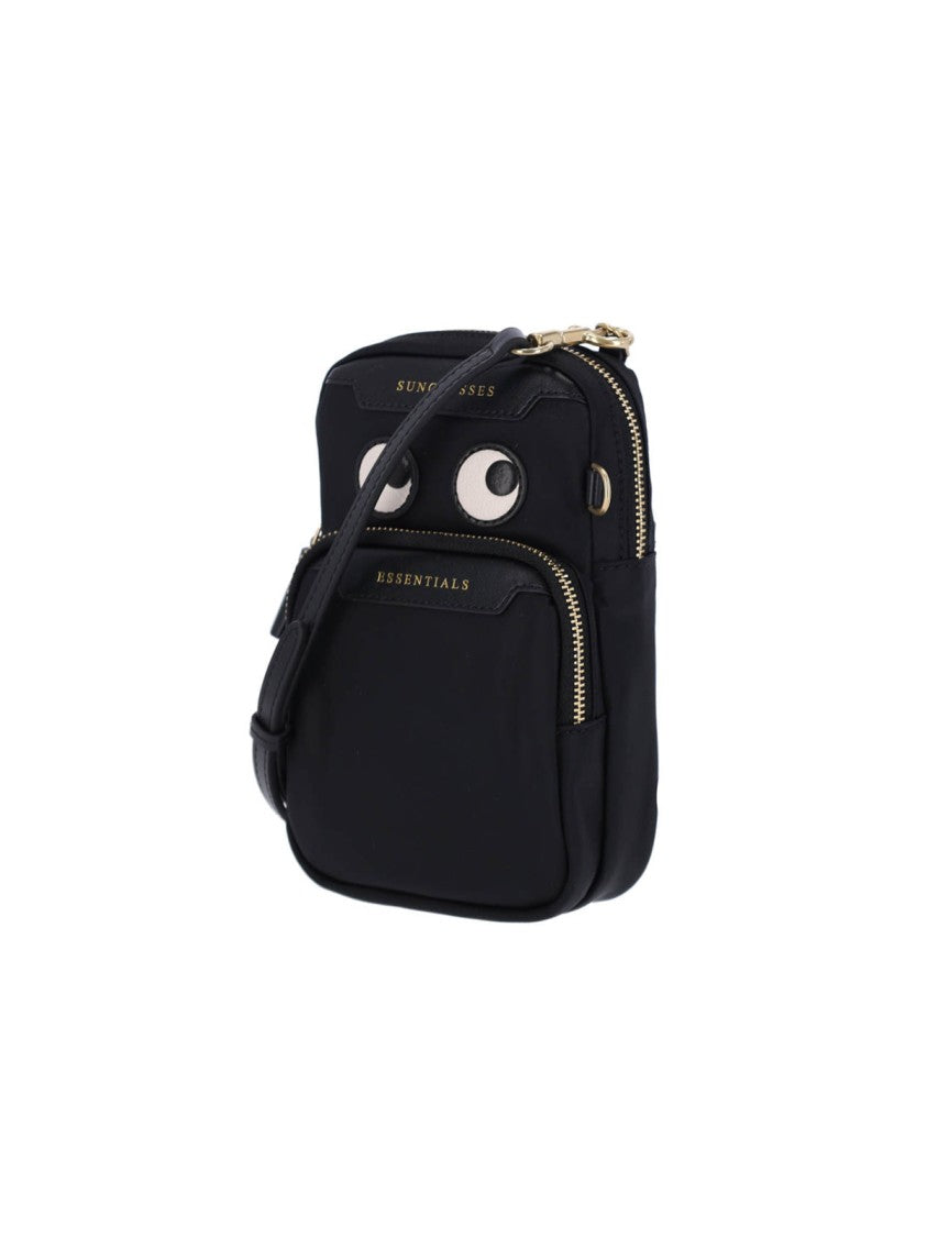 Anya Hindmarch Black Logo Essentials Nylon Shoulder Bag