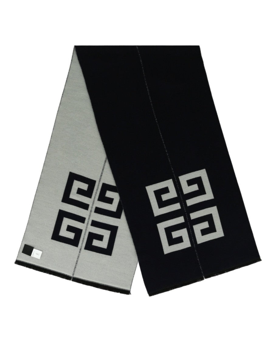 Givenchy Bold Logo Graphic Scarf With Fringe Edges
