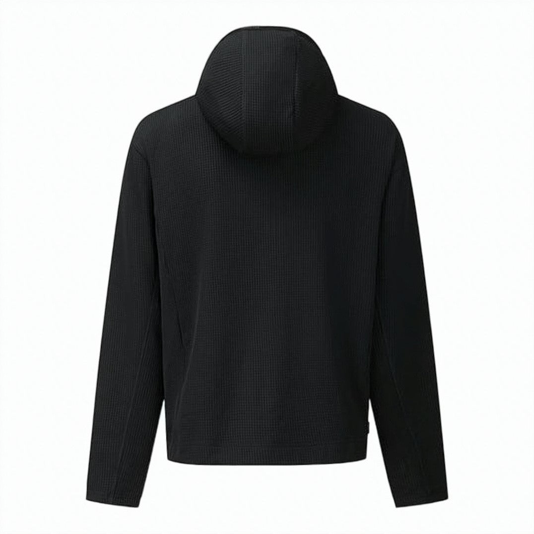 Salomon Textured Black Jacket With Hood And Thumb Holes