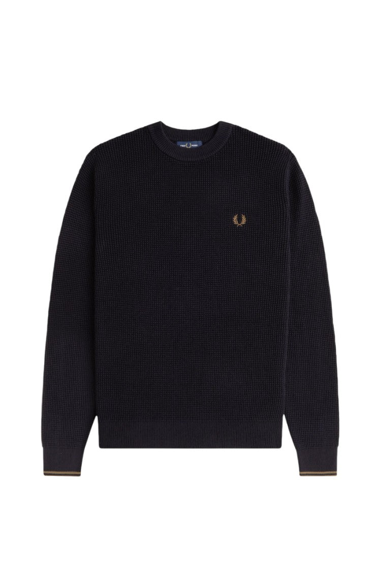 Fred Perry Textured Embossed Cotton Blend Fred Perry Sweater