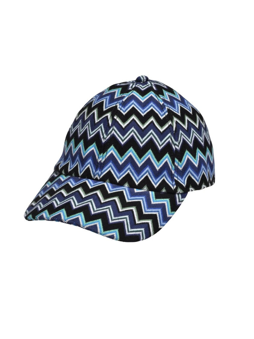 Missoni Blue Zigzag Pattern Cotton Bucket Hat