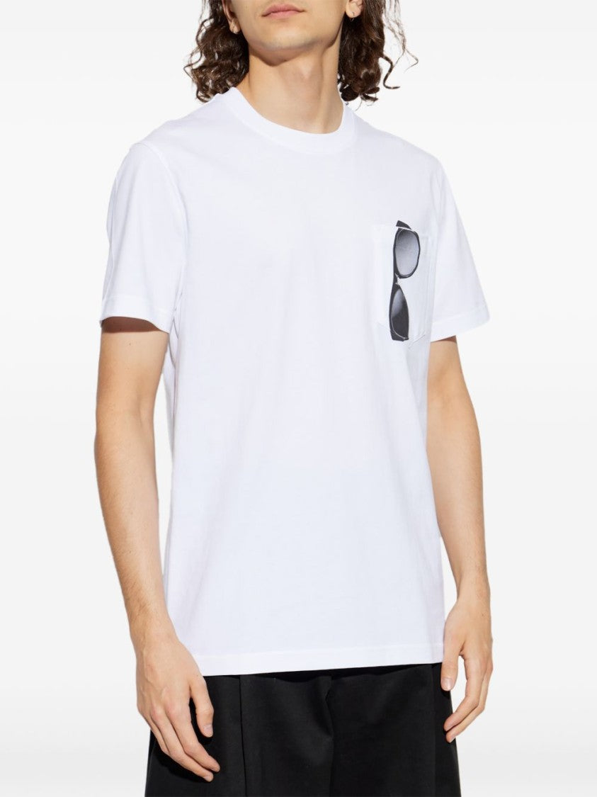 Moschino Short-Sleeve T-Shirt With Sunglasses Print And Pocket
