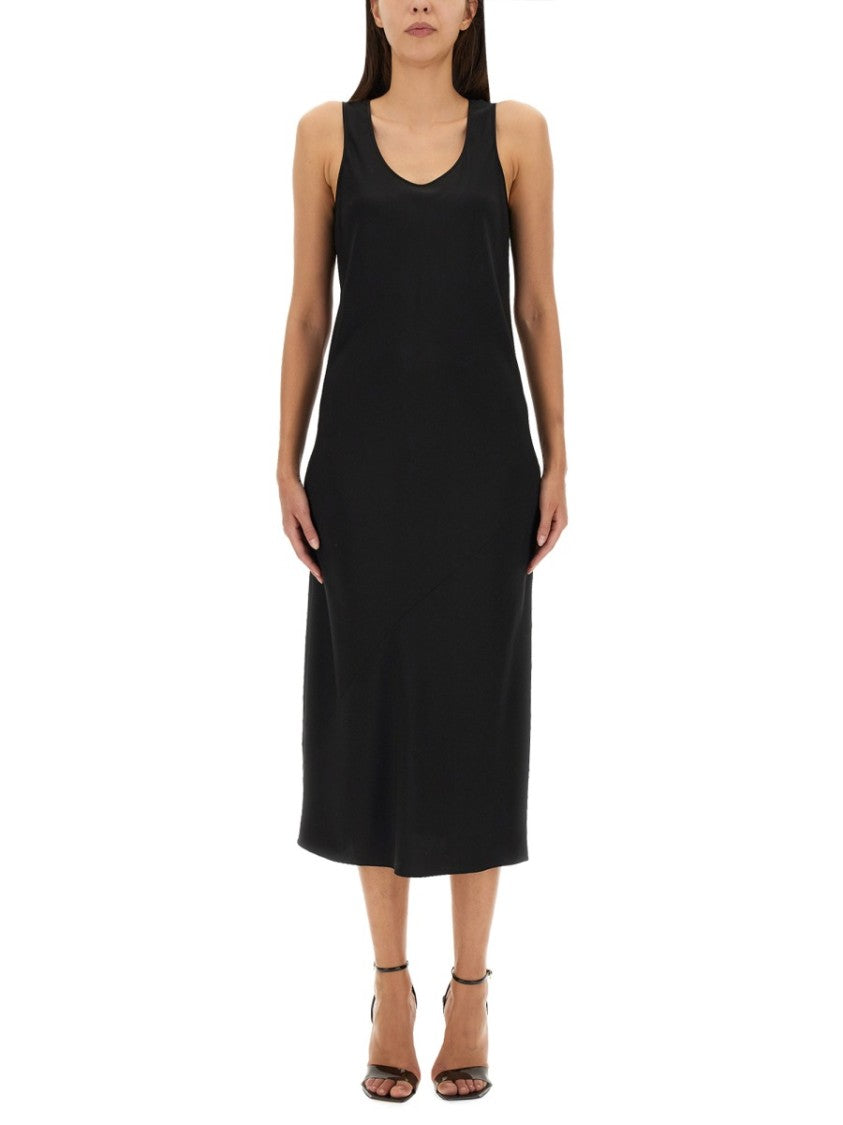 Sportmax Sleeveless Midi Dress In Luxurious Silk Blend