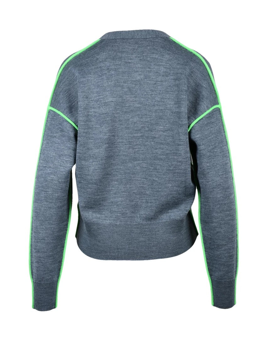Essentiel Antwerp Grey Wool-Blend Knit Cardigan