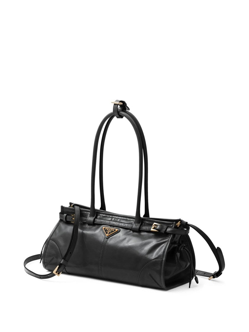 Prada Black Bonnie Smooth Leather Medium Shoulder Bag