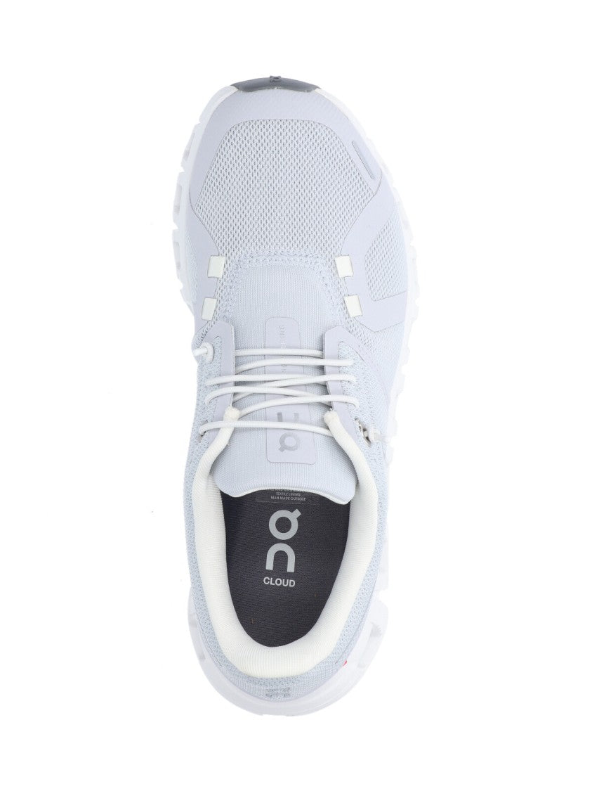 On Lace-Up Grey Fabric Sneakers With Textured Sole
