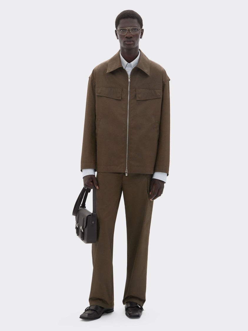Ferrari Brown Cotton Flap Pocket Bomber Jacket