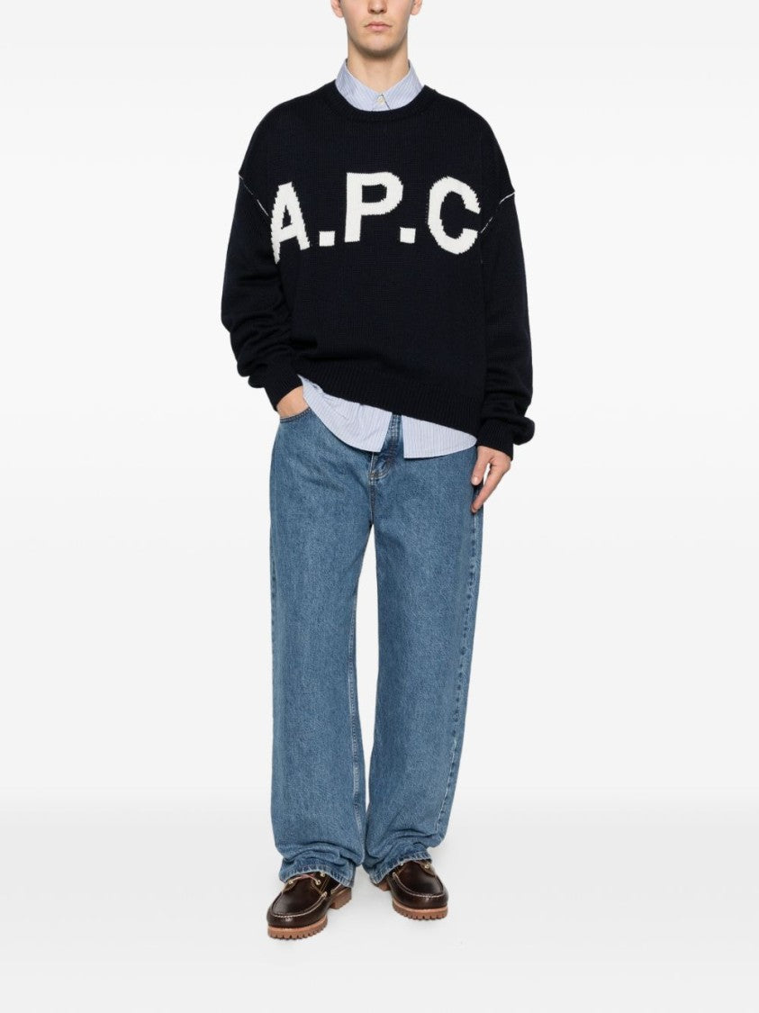 A.P.C. Black Crew Neck Wool Sweater