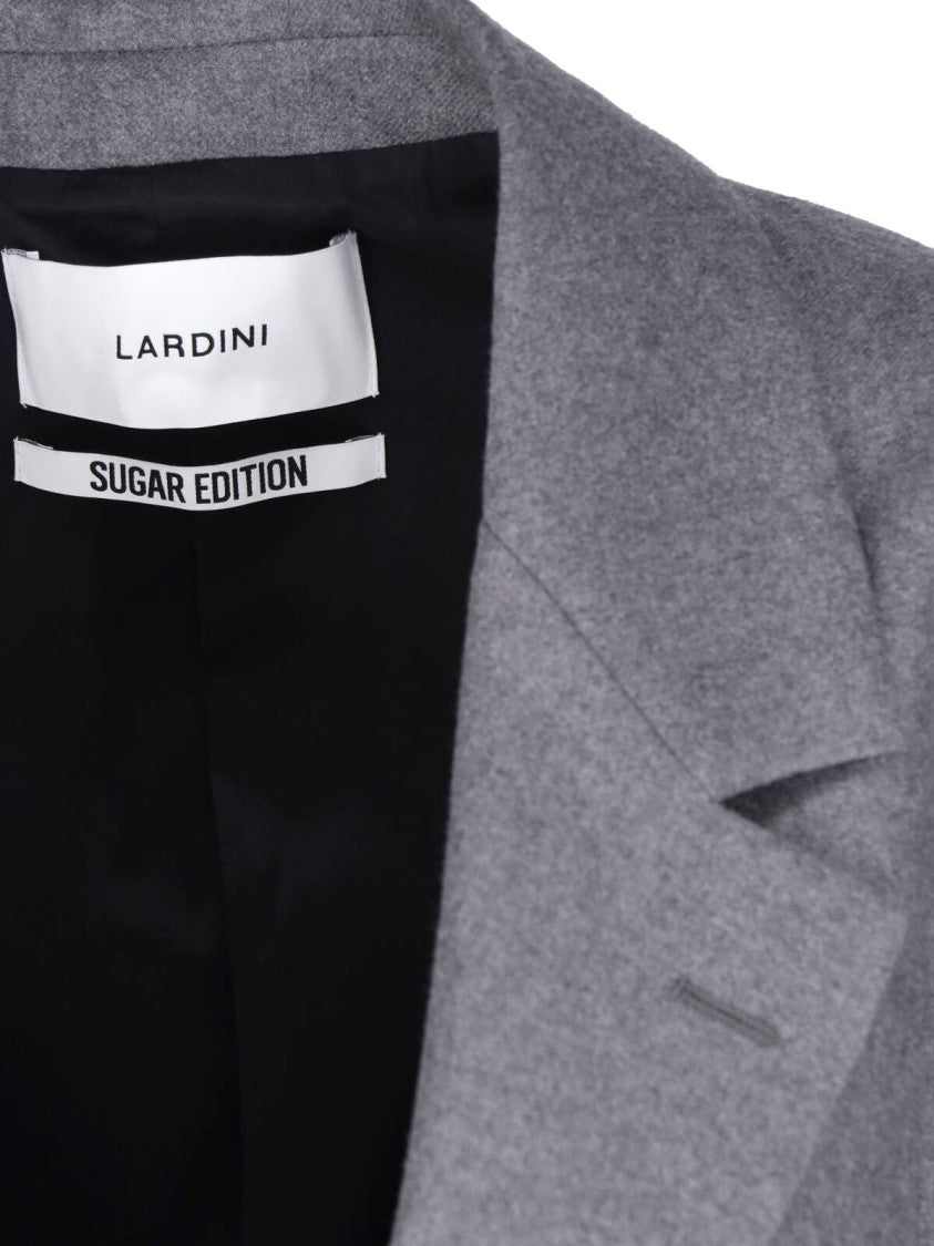 Lardini Grey Single-Breasted Cashmere Blazer