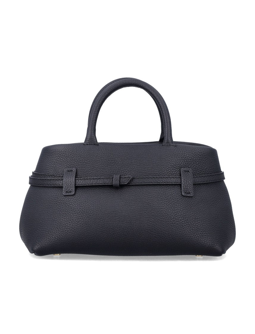 Manu Atelier Structured Pebbled Calfskin Handbag With Removable Strap