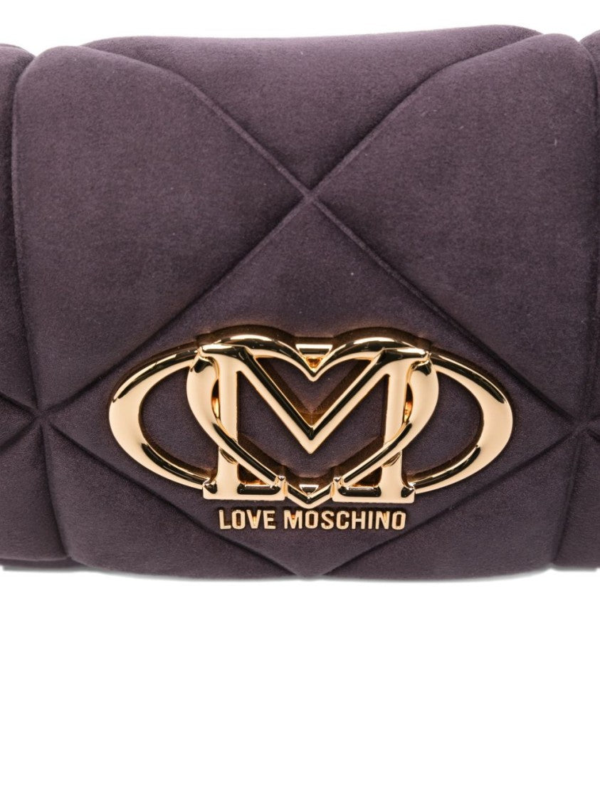 Love Moschino Violet Quilted Shoulder Bag With Gold Accents
