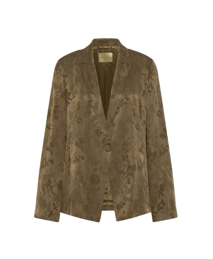 Momonì Relaxed Jacquard Cupro Jacket With Single-Button Closure