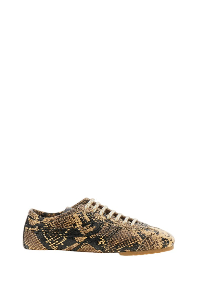 Dries Van Noten Snake Print Leather Sneakers
