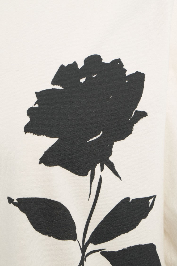 Golden Goose Oversized T-Shirt With Striking Rose Print