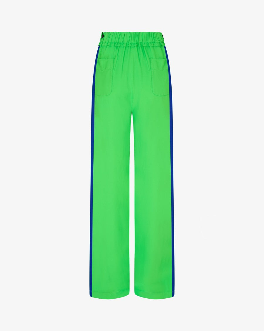 Serena Bute Boyfriend Trouser '24 - Bright Green/Cobalt Blue