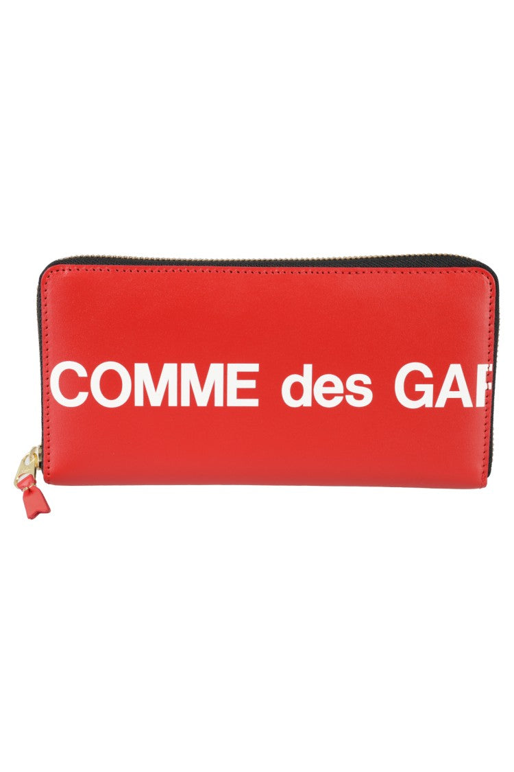 Comme Des Garçons Rectangular Red Leather Wallet