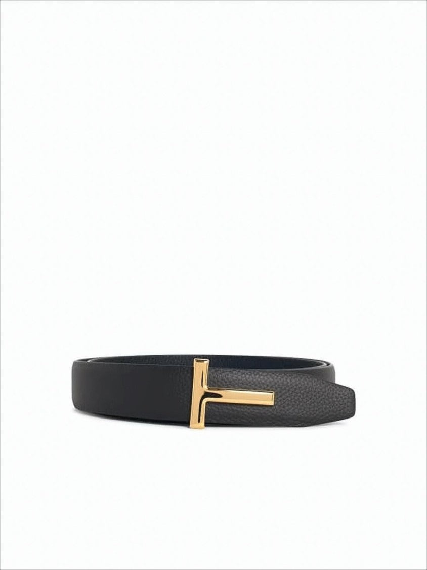 Tom Ford Minimalist Black Calf Leather Belt