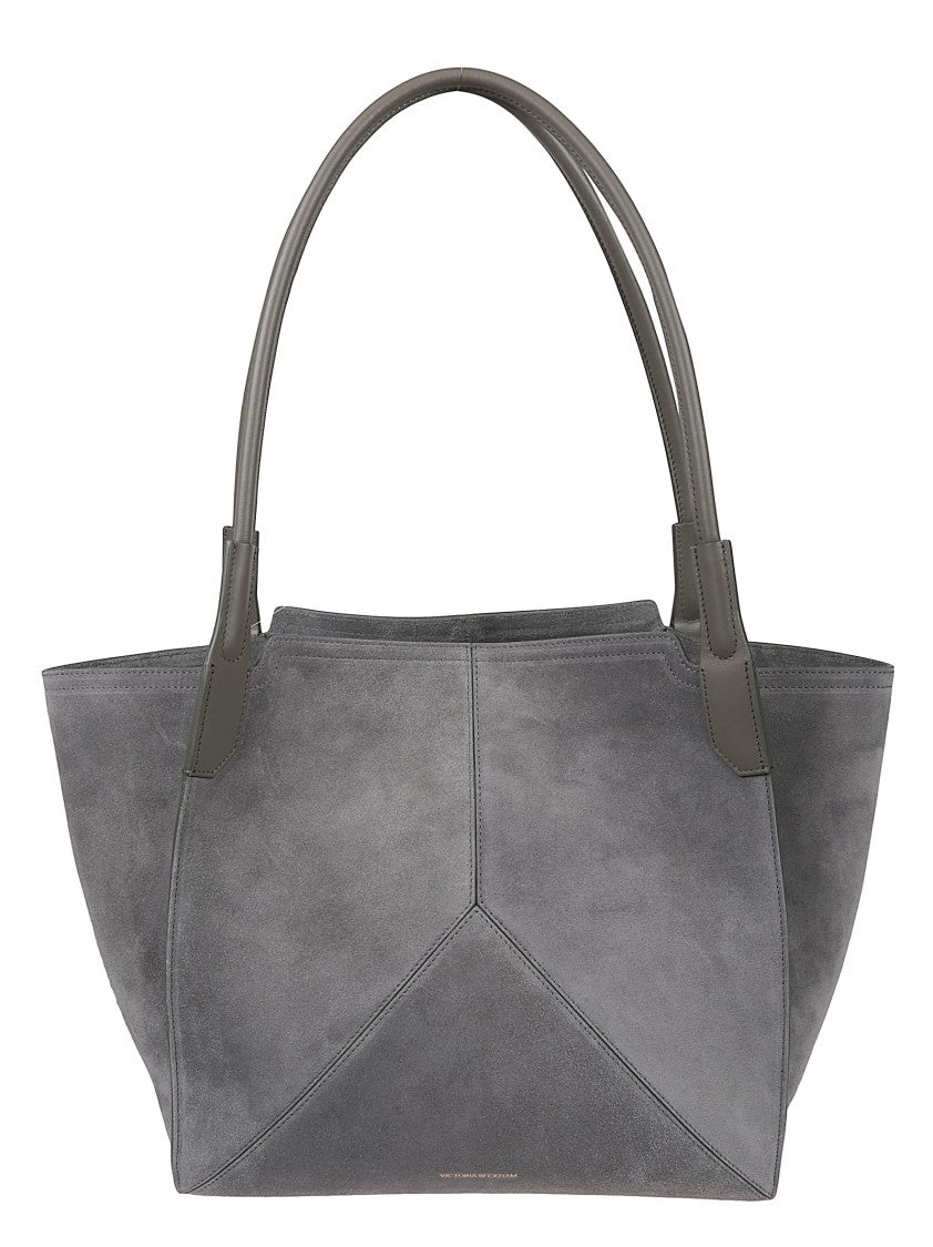 Victoria Beckham Small Victoria Grey Leather Tote Bag