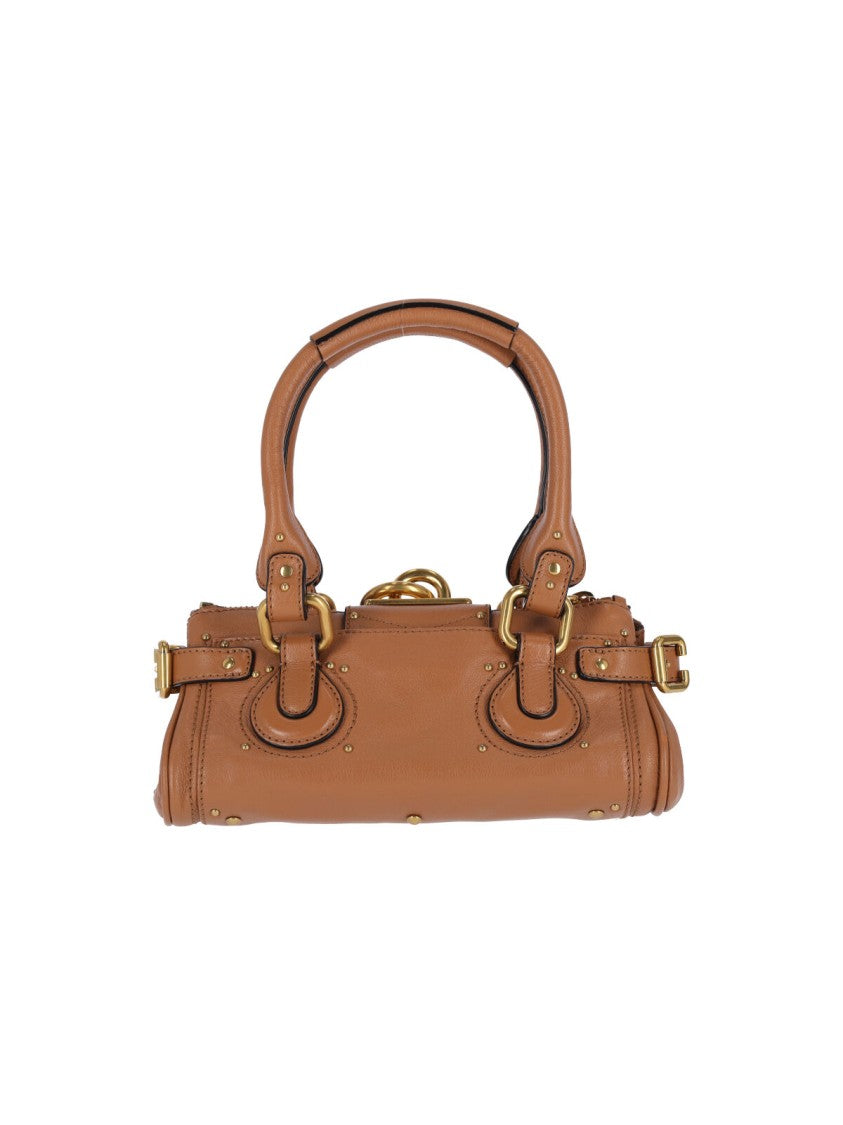 Chloé Structured Brown Hammered Buffalo Leather Shoulder Bag
