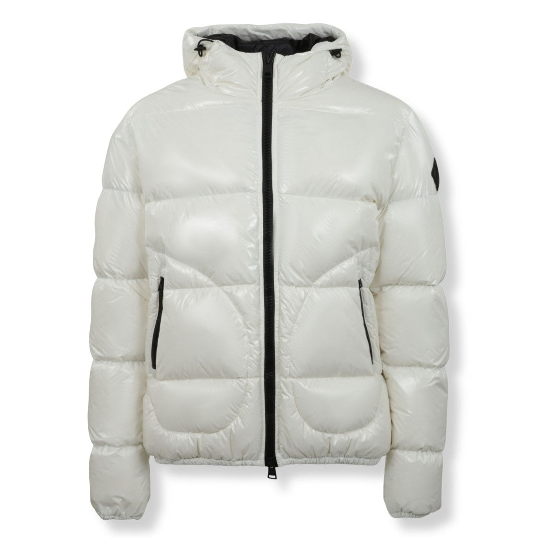 Herno Glossy Black Bomber Jacket With Streamlined Silhouette