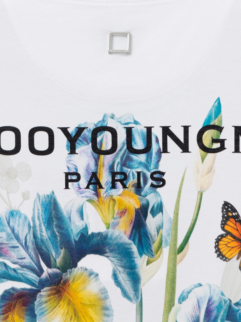 Wooyoungmi Cotton Jersey T-Shirt With Floral Graphic And Logo