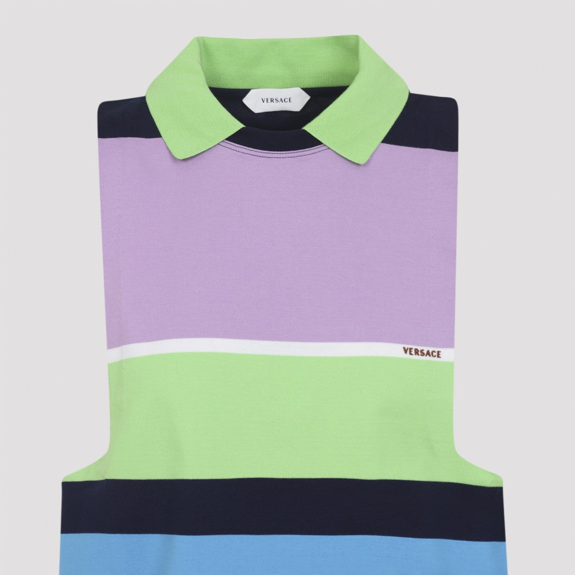 Versace Color-Block Sleeveless Top With Contrasting Collar