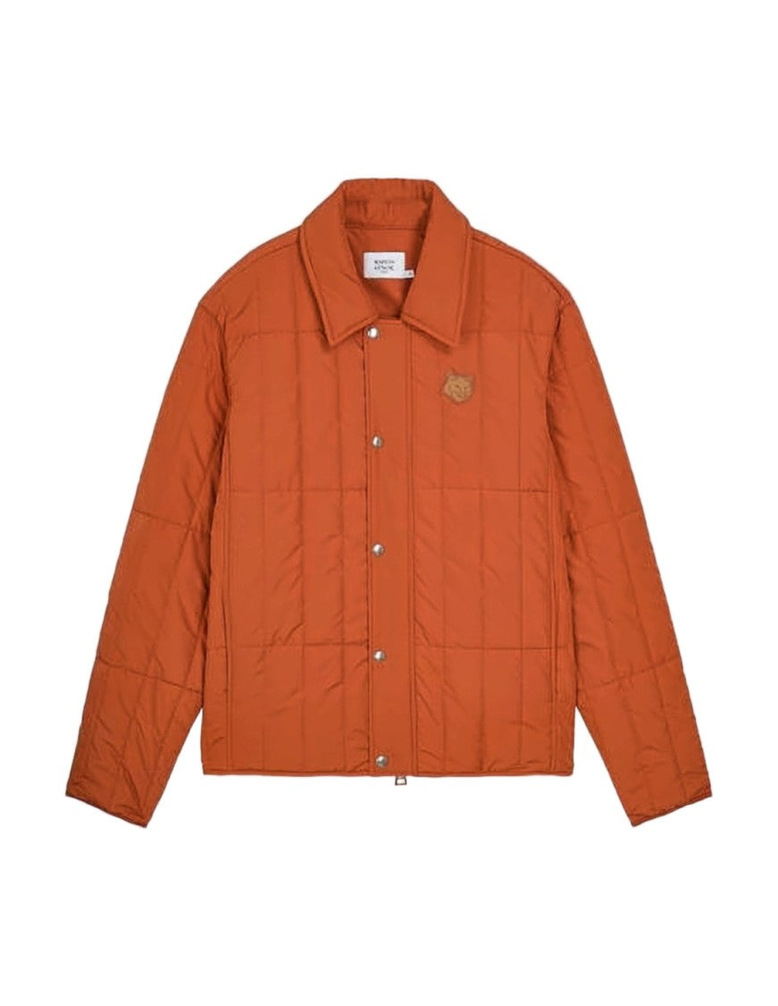 Maison Kitsuné Boxy Quilted Jacket With Classic Collar And Snap Closure