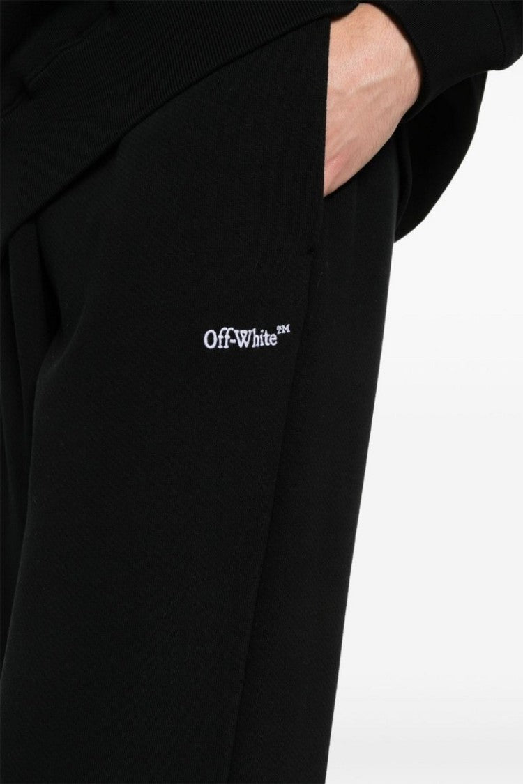Off-White Black Bandana Arrow Embroidered Cotton Sweatpants