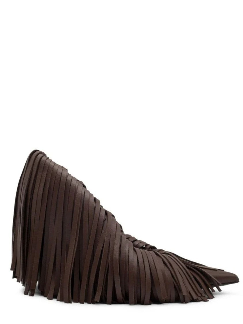Gia Borghini Amelia Fringed Pointed-Toe Leather Pumps