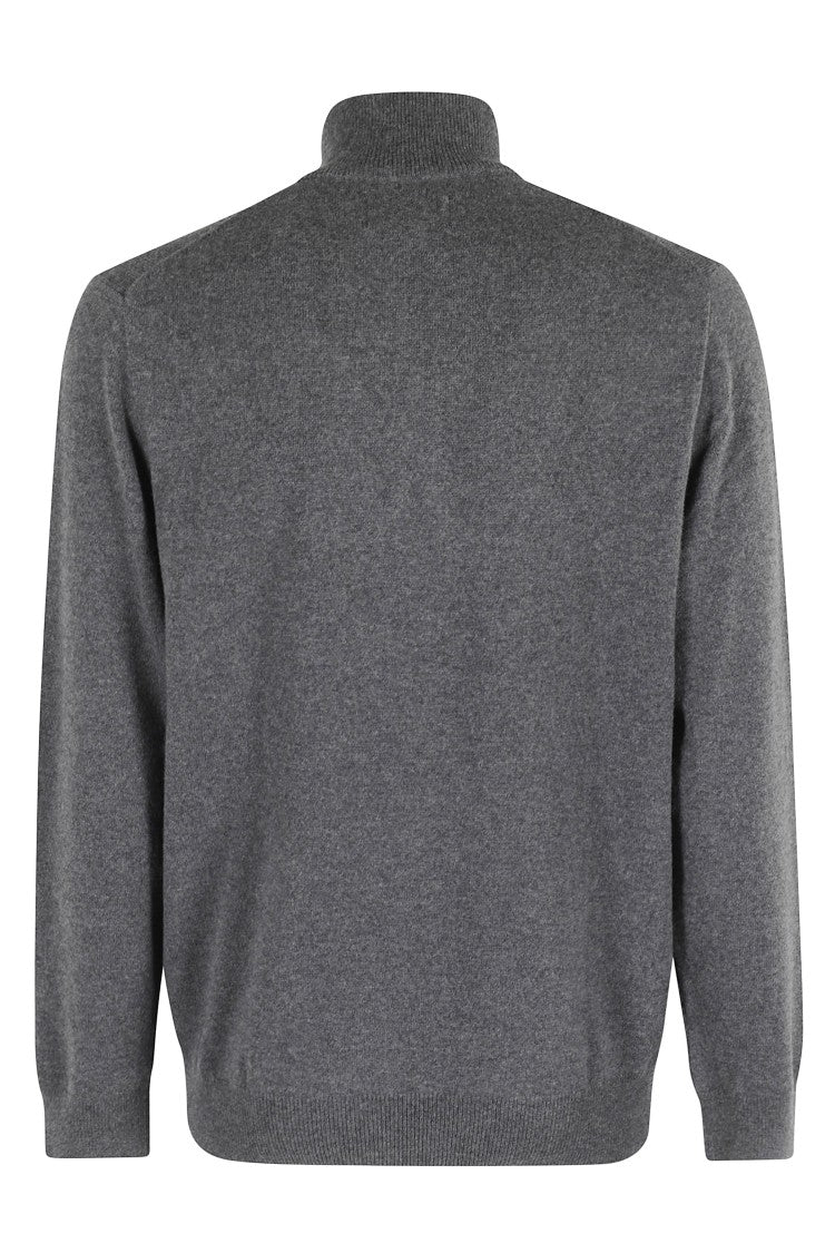 Polo Ralph Lauren High Collar Zip-Up Pullover In Dark Chocolate