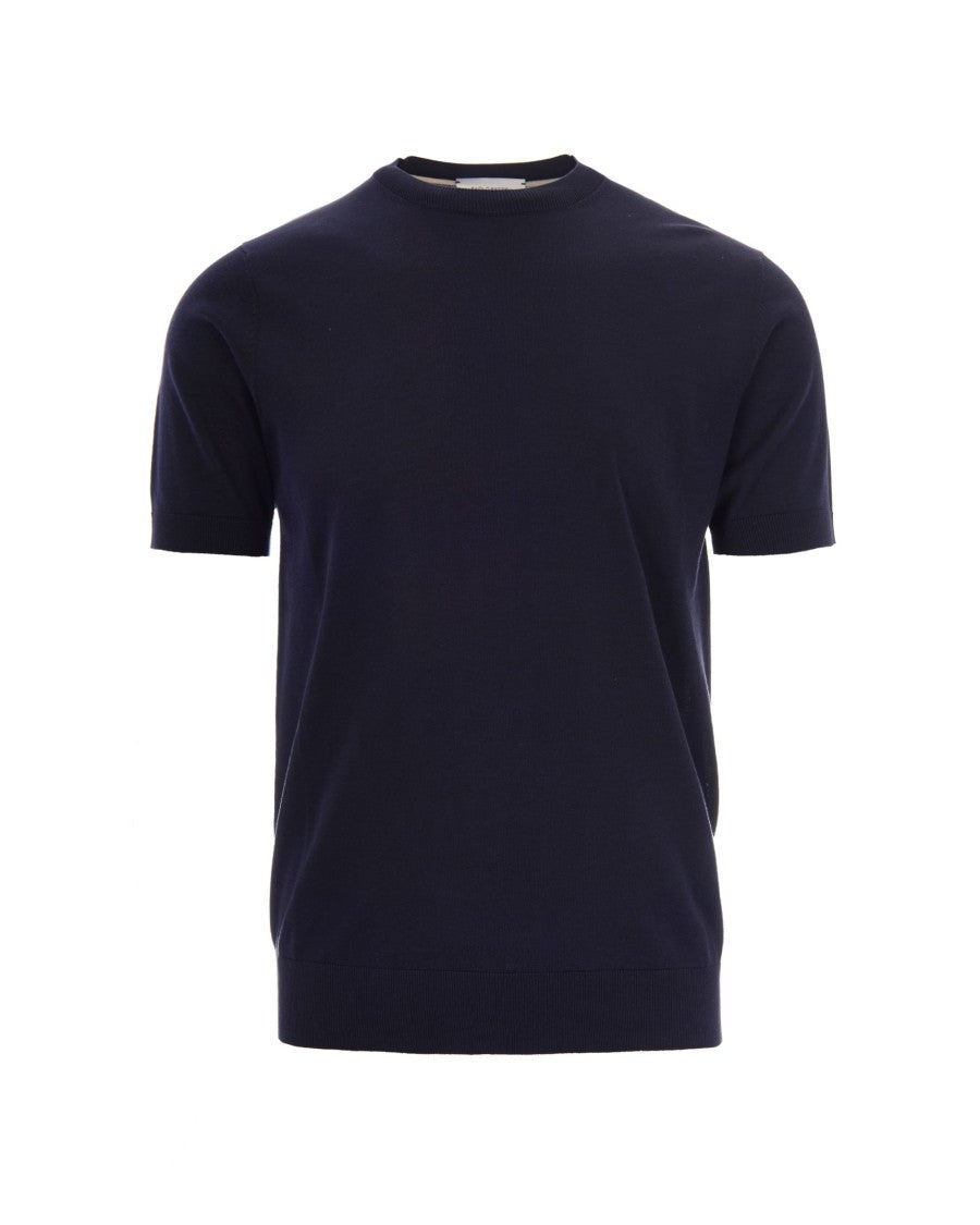 Paolo Pecora Blue Knit T-Shirt