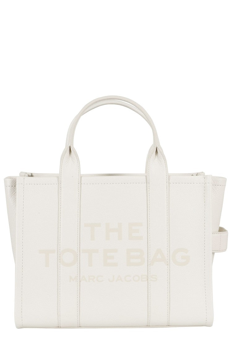 Marc Jacobs Cotton Silver The Medium Leather Embossed Logo Tote Bag