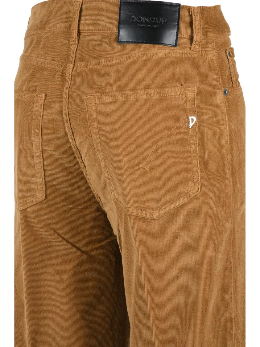 Dondup Biscuit Amber Wide-Leg Corduroy Trousers
