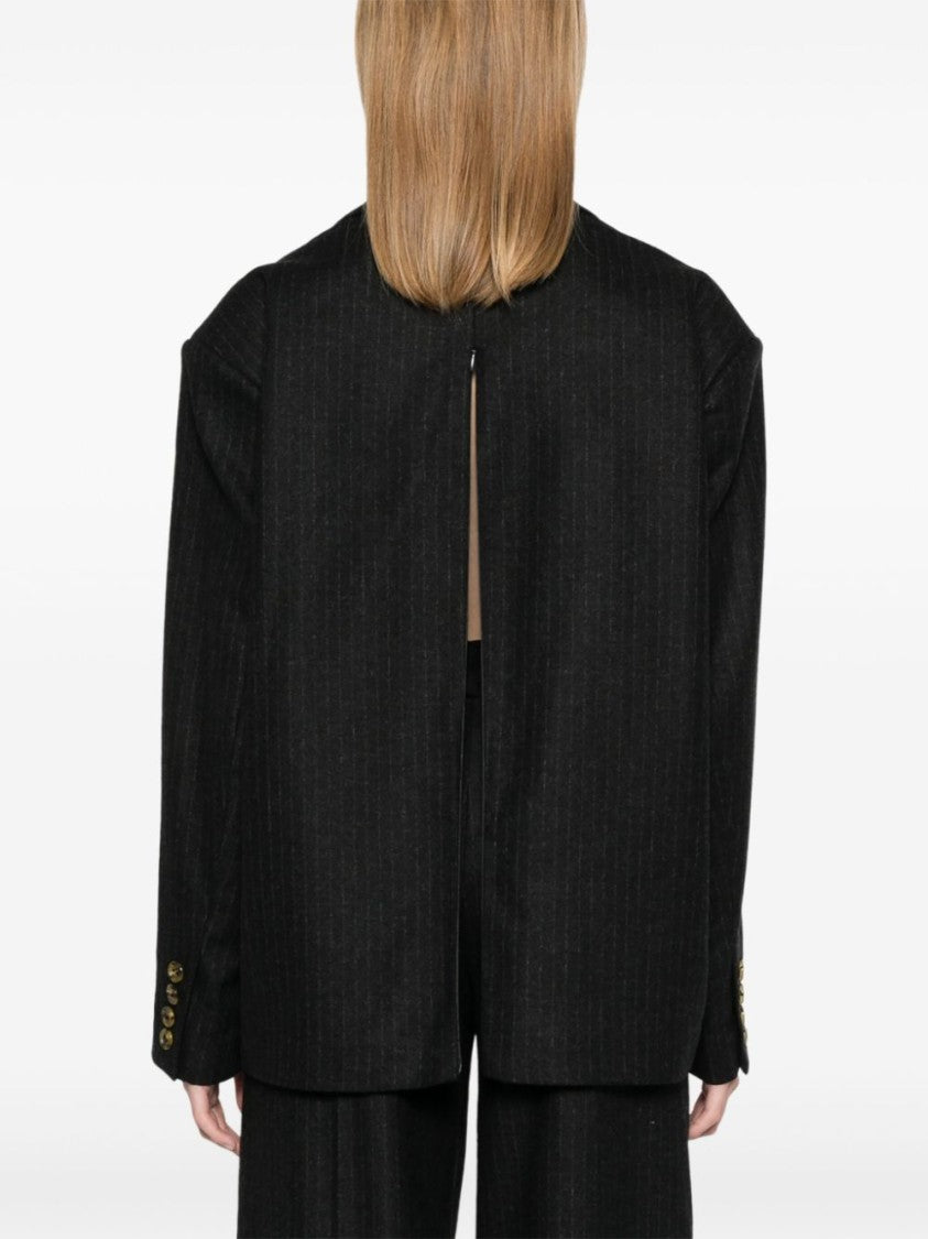 Le Sully Studio Anthracite Grey Pinstripe Lisa Blazer