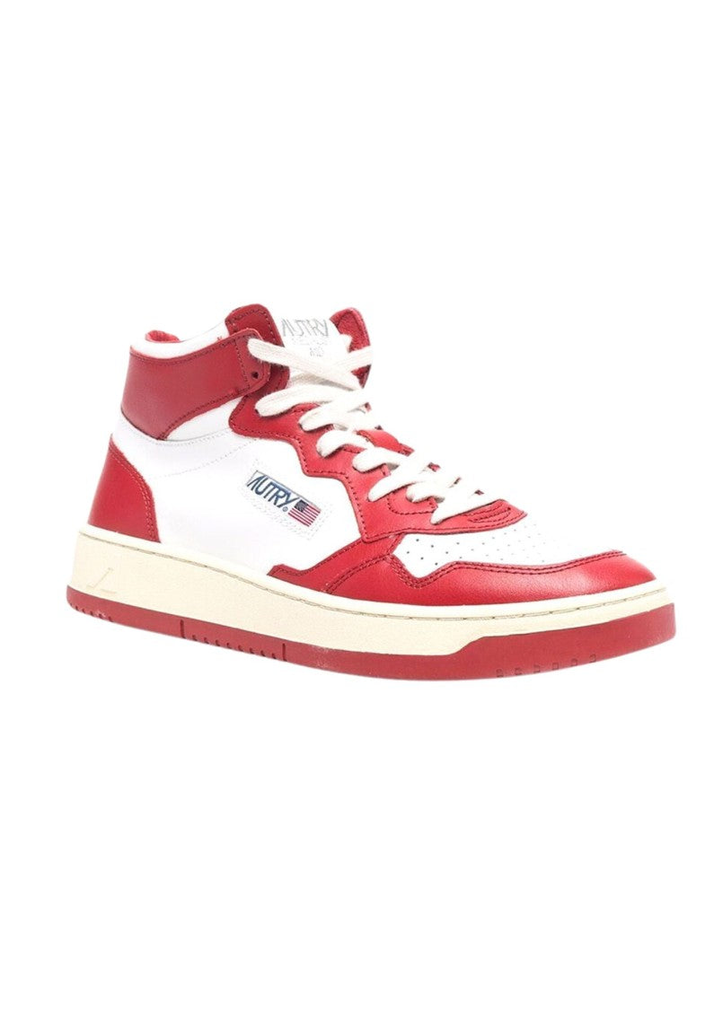 Autry Medalist Low Mid-Top White Leather Sneakers