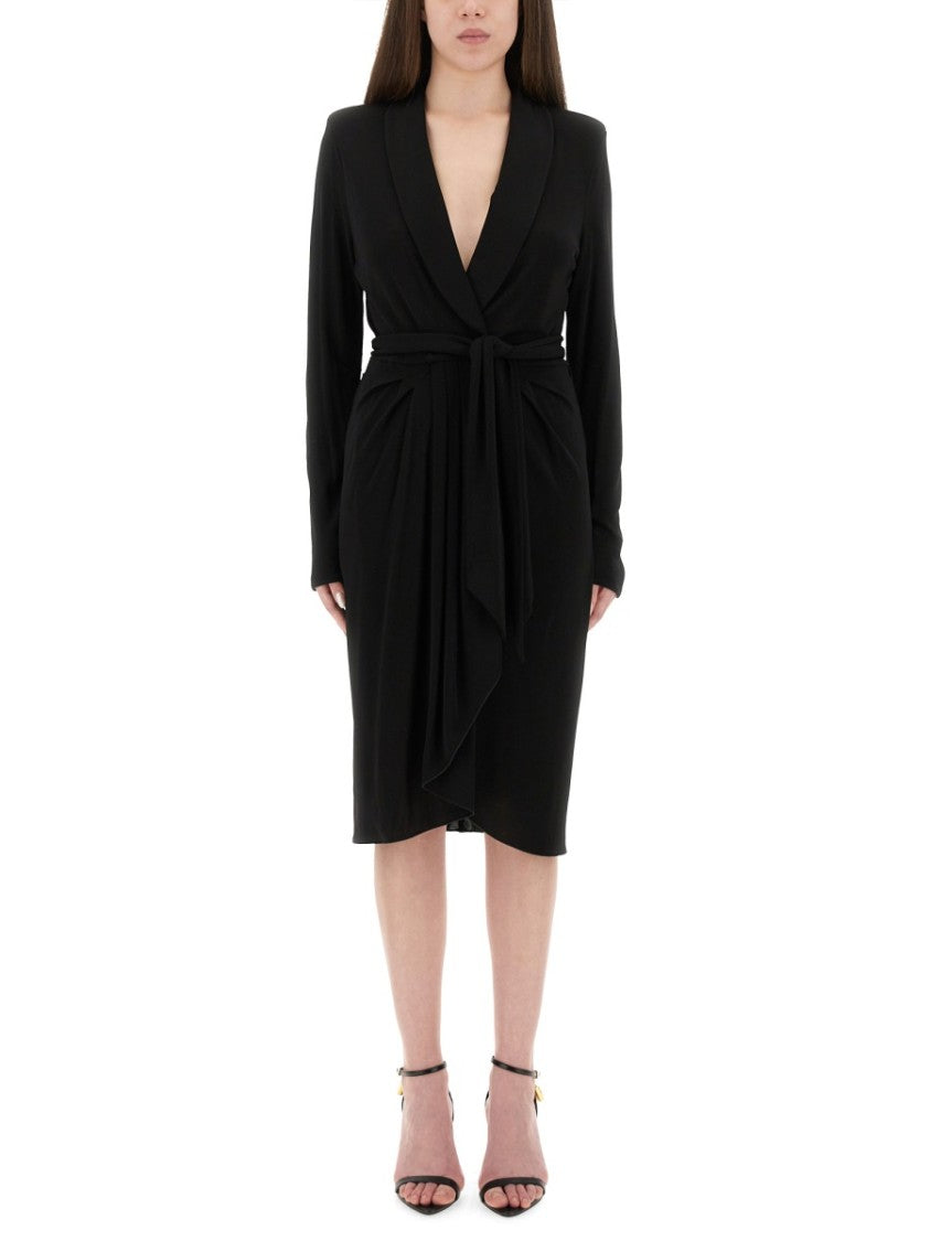 Tom Ford Wrap Dress With Deep V-Neckline