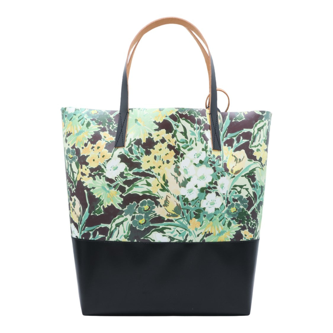 Marni Floral Patterned Leather Handle Tote Bag