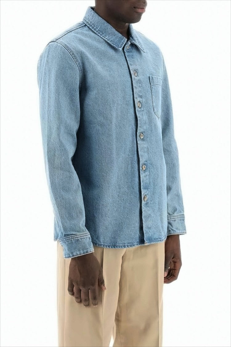 A.P.C. Light Blue Wash Denim Shirt