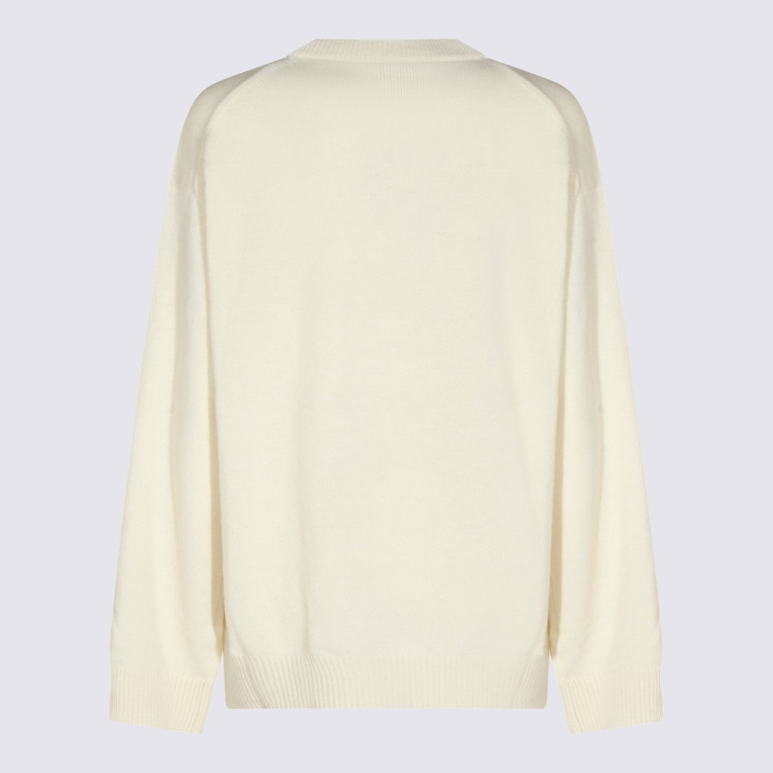 Ganni Playful Graphic Knit Sweater With Crew Neckline