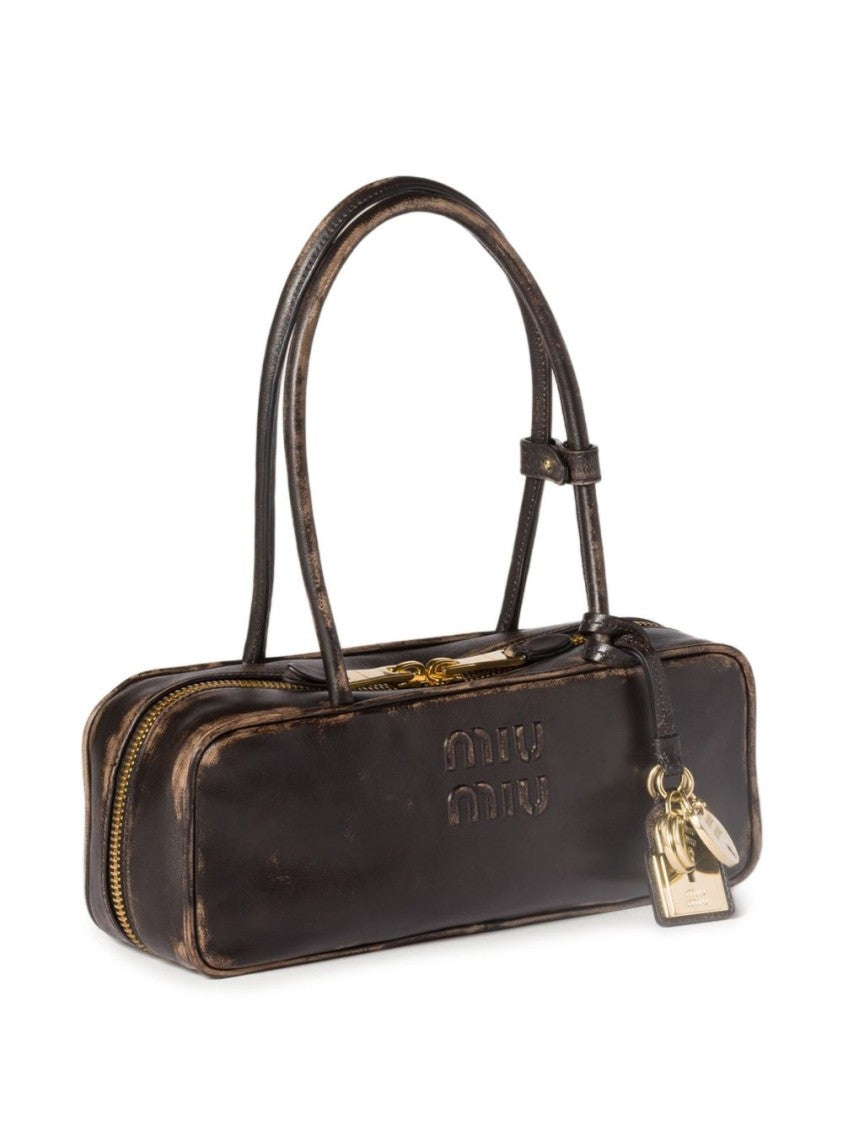 Miu Miu Brown Rectangular Leather Handbag