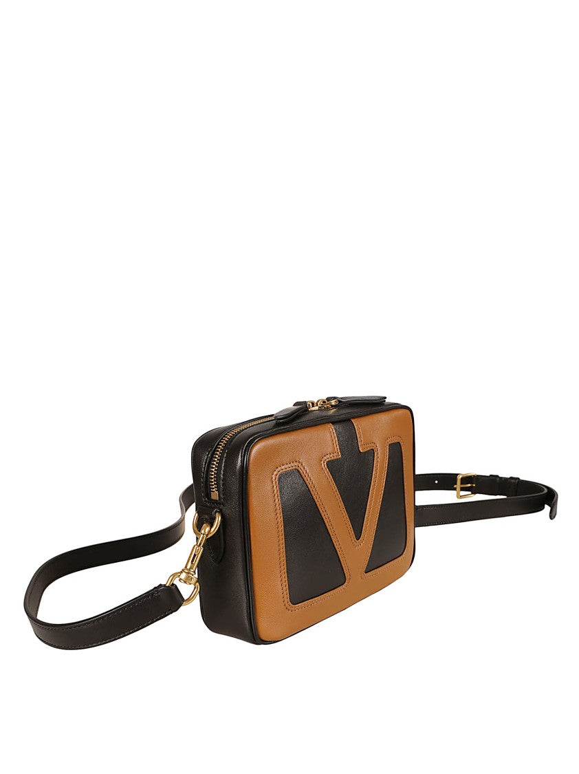 Valentino Garavani Rectangular Lambskin Bag With Prominent Logo