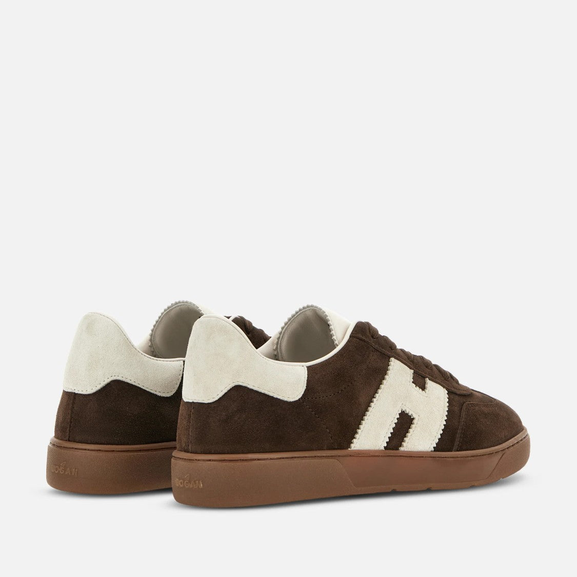 Hogan Brown Cool H Leather Sneakers