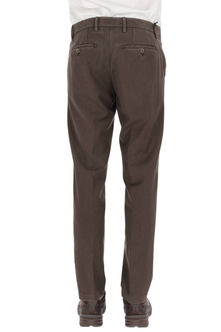 Myths Tailored Brown Trousers With Smooth Texture