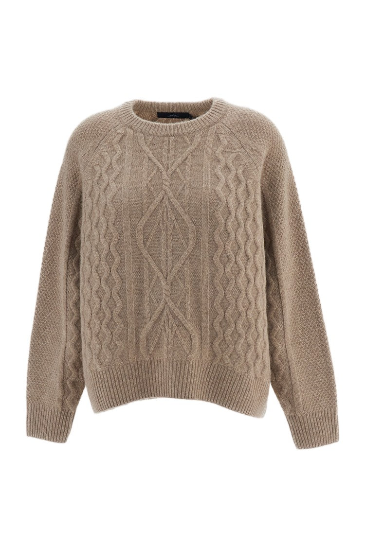 Arch4 Beige Delilah Chunky Cable-Knit Cashmere Sweater