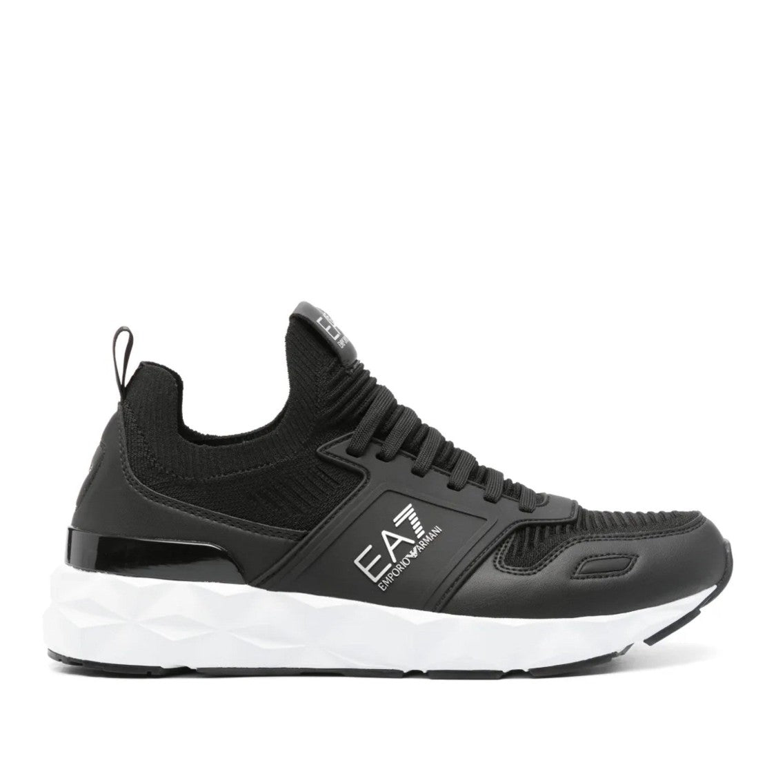 Ea7 Emporio Armani Black Sophisticated Textured Sole Sneakers