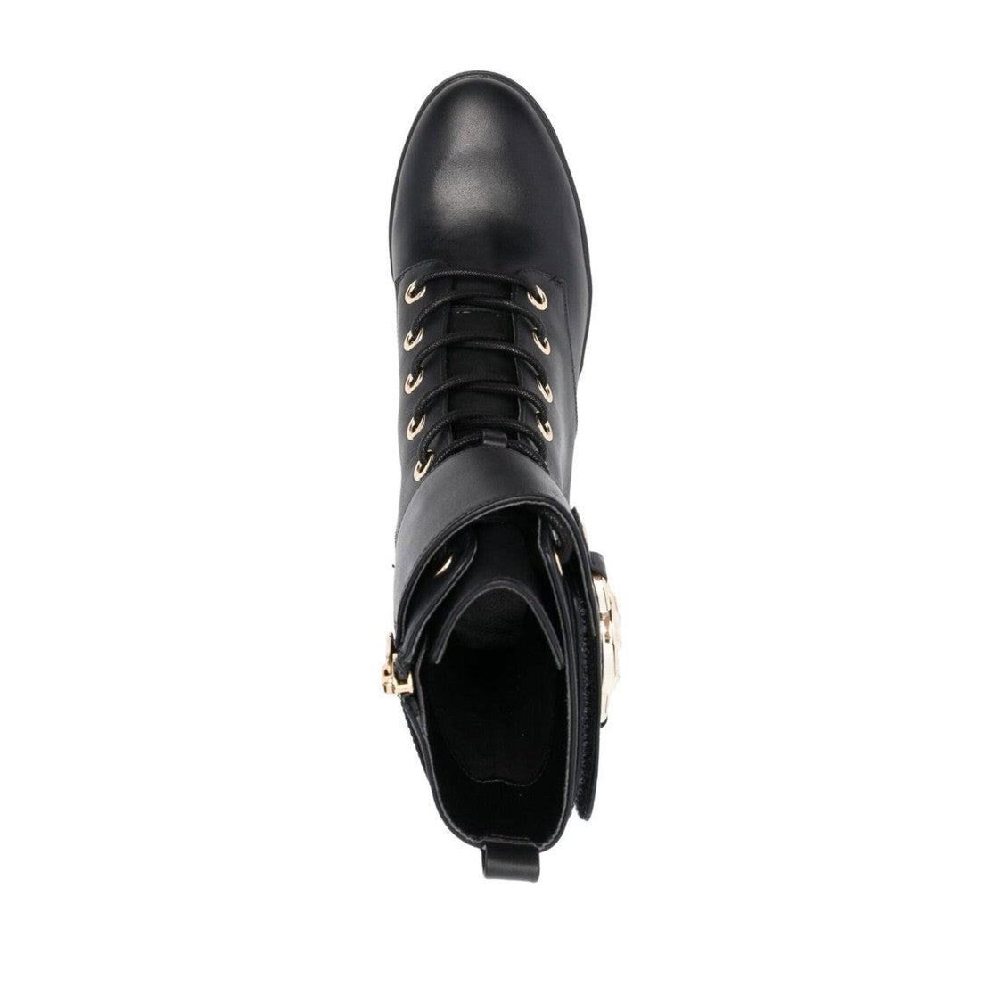 Michael Kors Black Rory Leather Lace-Up Logo Boots