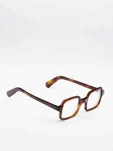 Moli@Limo Square Brown Acetate Optical Frames With Glossy Finish