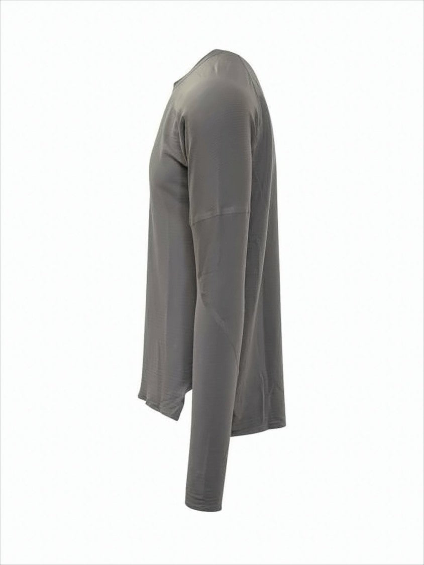 Y-3 Long-Sleeve Grey T-Shirt With Subtle Sheen