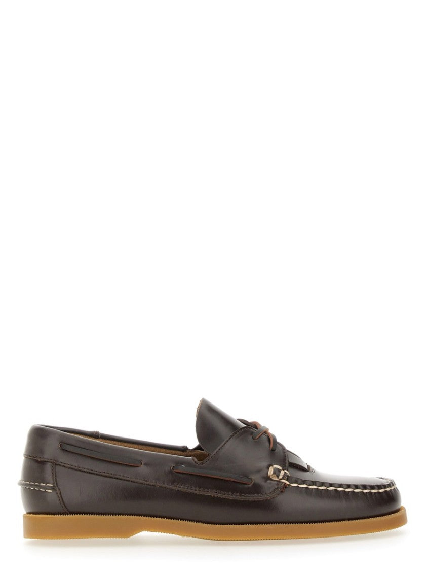 Hereu Brown Calf Leather Boat Moccasins